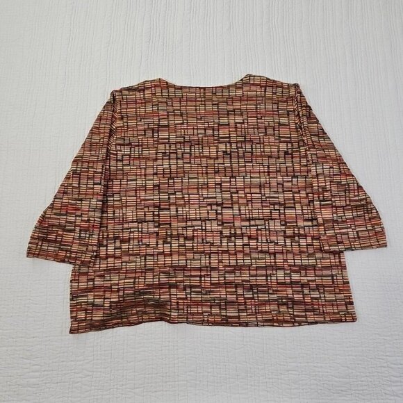 Alfred Dunner Jewel Tone Metro Boxy Tunic Women's PL Rhinestones 1/2 Sleeve EUC - Picture 10 of 14